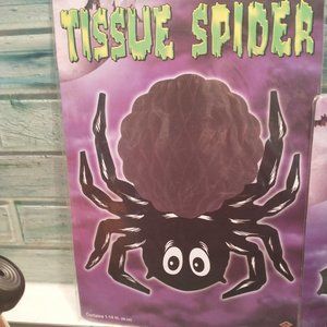 Spooky Vintage Tissue Bat and Spider Halloween Decorations